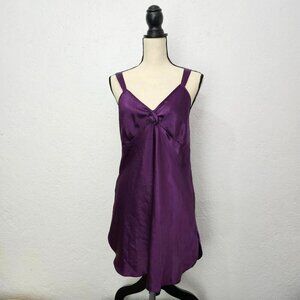 vintage Purple satin silky slip mini dress